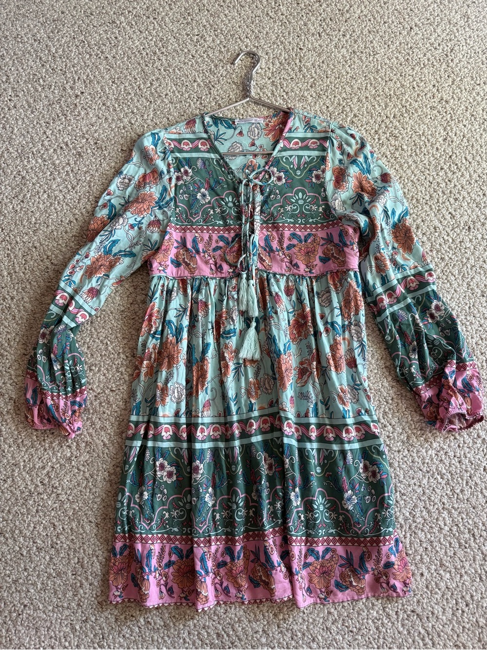 EUC R. Vivimos Boho Floral Tie-Front Mini Dress